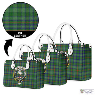 Cranstoun (Cranston) Tartan Luxury Leather Handbags with Family Crest