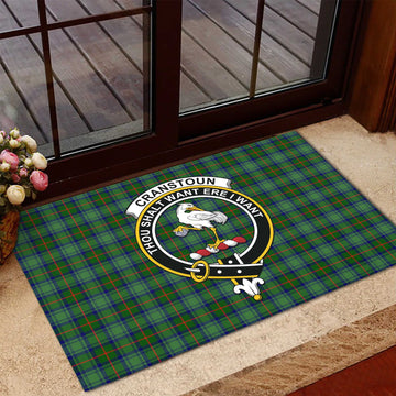 Cranstoun (Cranston) Tartan Door Mat with Family Crest