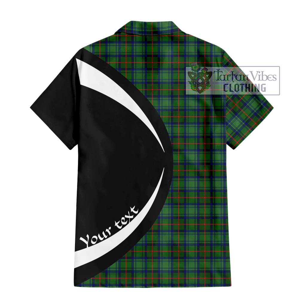 Cranstoun (Cranston) Tartan Short Sleeve Button Up with Family Crest Circle Style - Tartan Vibes Clothing