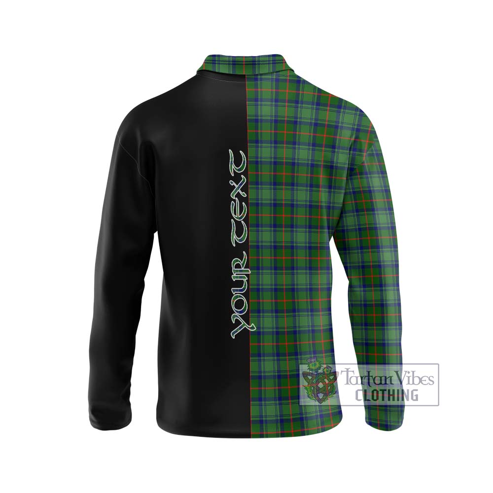 Cranstoun (Cranston) Tartan Long Sleeve Polo Shirt with Family Crest and Half Of Me Style - Tartanvibesclothing Shop