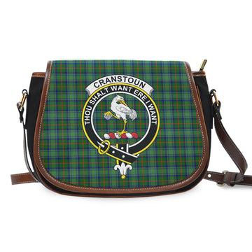 Cranstoun (Cranston) Tartan Saddle Bag with Family Crest