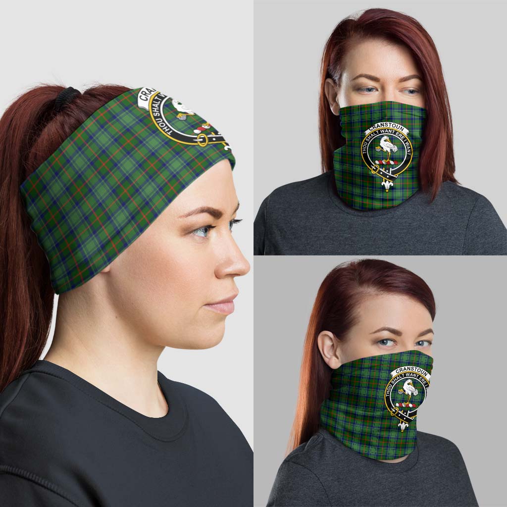 Cranstoun Tartan Neck Gaiters, Tartan Bandanas, Tartan Head Band with Family Crest