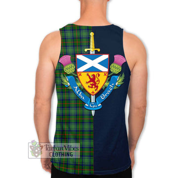 Cranstoun (Cranston) Tartan Men's Tank Top Alba with Scottish Lion Royal Arm Half Style