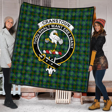 Cranstoun (Cranston) Tartan Quilt with Family Crest