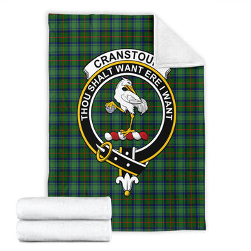 Cranstoun (Cranston) Tartan Blanket with Family Crest