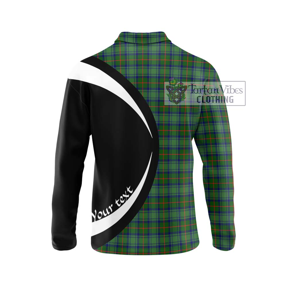 Cranstoun (Cranston) Tartan Long Sleeve Polo Shirt with Family Crest Circle Style - Tartan Vibes Clothing