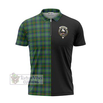 Cranstoun (Cranston) Tartan Zipper Polo Shirt with Family Crest and Half Of Me Style