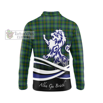 Cranstoun (Cranston) Tartan Long Sleeve Polo Shirt with Alba Gu Brath Regal Lion Emblem