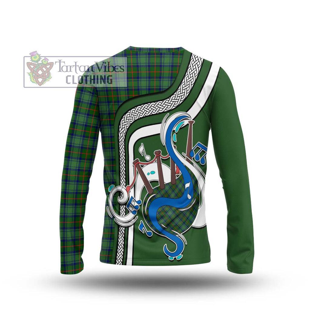 Tartan Vibes Clothing Cranstoun Tartan Long Sleeve T-Shirt with Epic Bagpipe Style