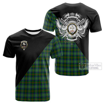 Cranstoun (Cranston) Tartan Cotton T-shirt with Family Crest and Military Logo Style