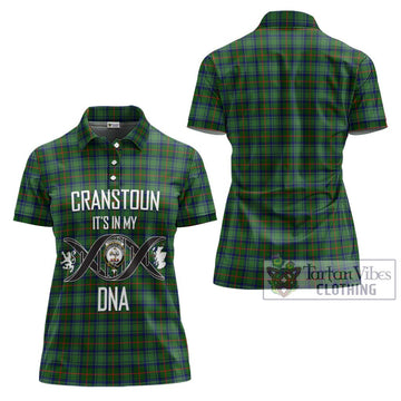 Cranstoun (Cranston) Tartan Women's Polo Shirt with Family Crest DNA In Me Style