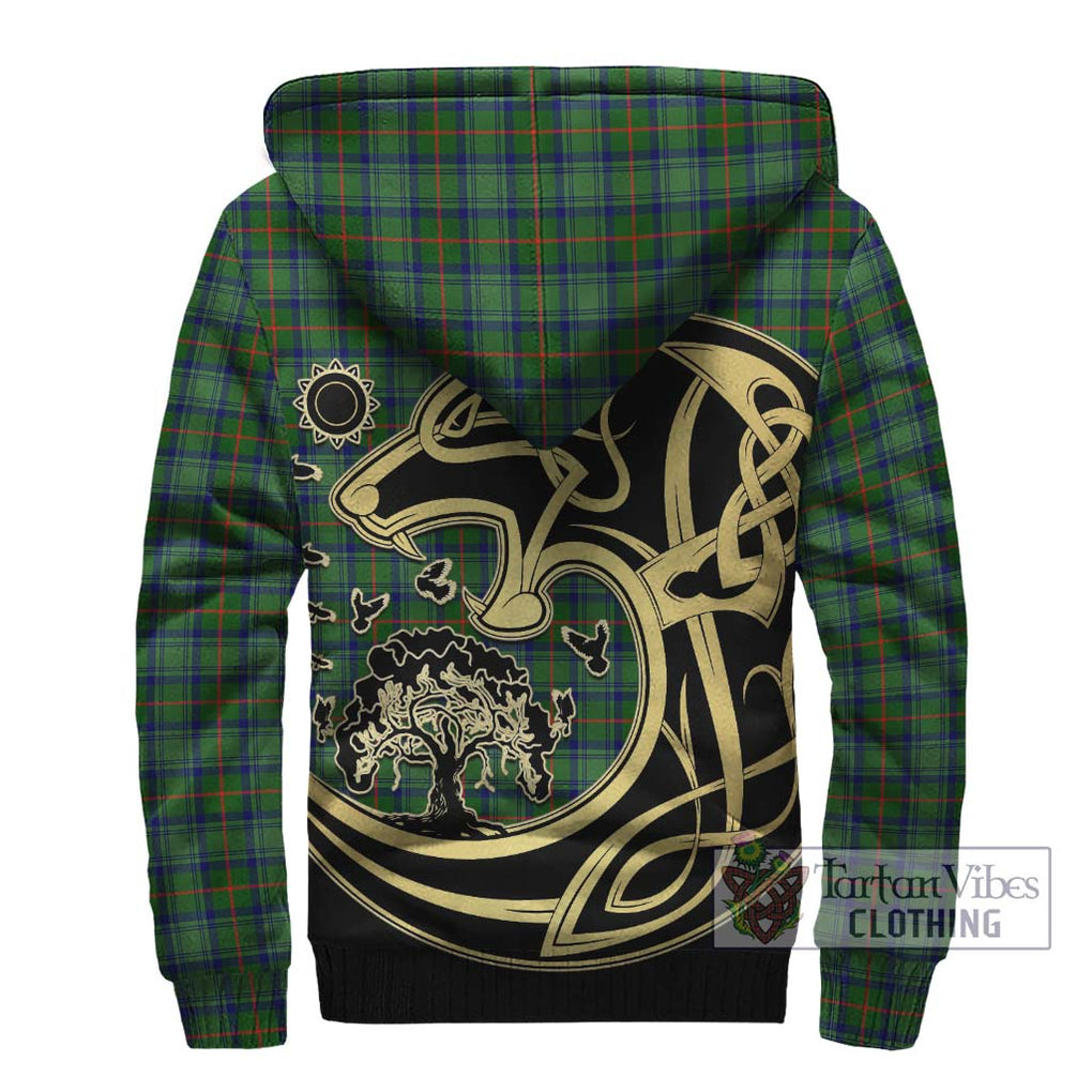 Cranstoun (Cranston) Tartan Sherpa Hoodie with Family Crest Celtic Wolf Style - Tartan Vibes Clothing