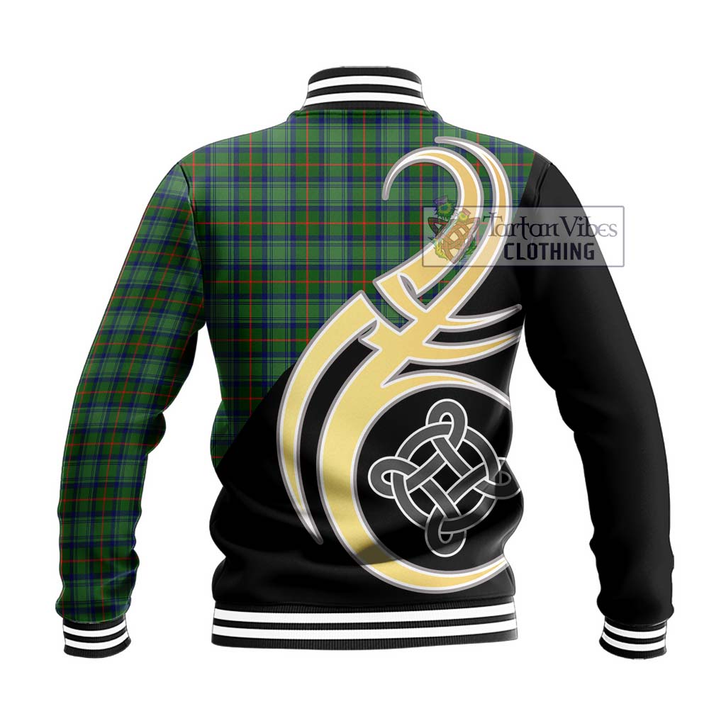 Cranstoun (Cranston) Tartan Baseball Jacket with Family Crest and Celtic Symbol Style - Tartan Vibes Clothing