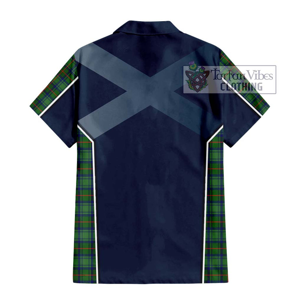 Cranstoun (Cranston) Tartan Short Sleeve Button Shirt with Family Crest and Lion Rampant Vibes Sport Style - Tartan Vibes Clothing