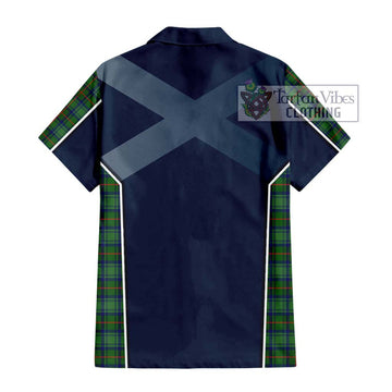 Cranstoun (Cranston) Tartan Short Sleeve Button Shirt with Family Crest and Lion Rampant Vibes Sport Style