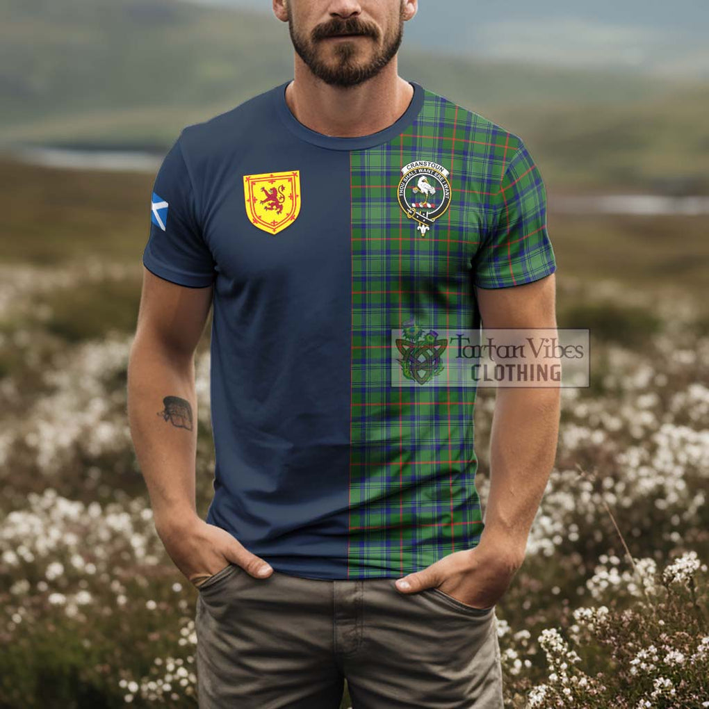 Tartan Vibes Clothing Cranstoun Tartan T-Shirt Alba with Scottish Lion Royal Arm Half Style