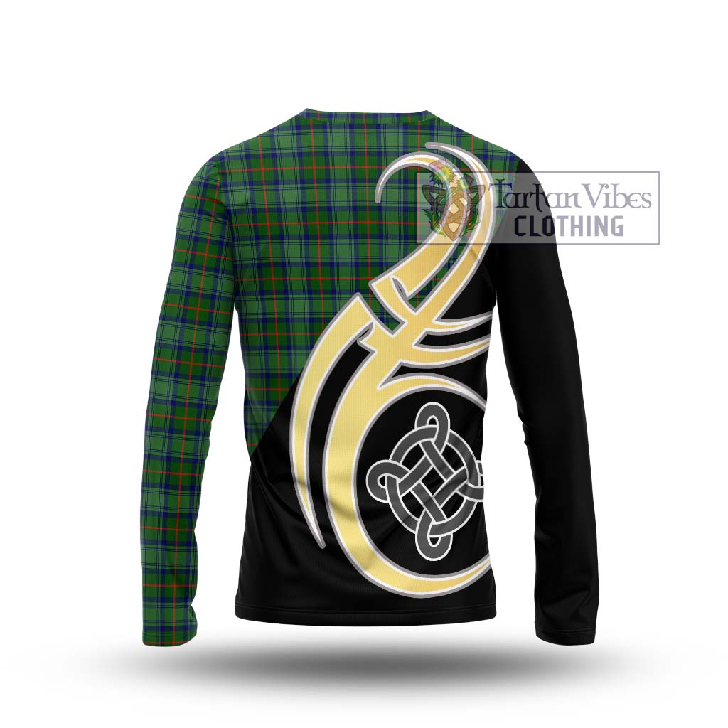 Cranstoun (Cranston) Tartan Long Sleeve T-Shirt with Family Crest and Celtic Symbol Style - Tartan Vibes Clothing