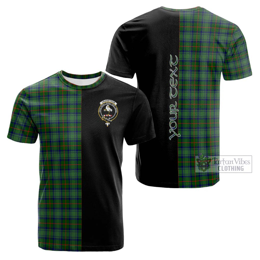 Tartan Vibes Clothing Cranstoun Tartan Cotton T-shirt with Family Crest and Half Of Me Style