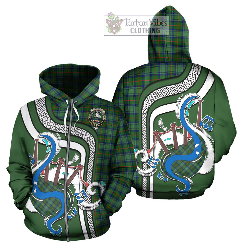 Cranstoun (Cranston) Tartan Hoodie with Epic Bagpipe Style - Tartanvibesclothing Shop