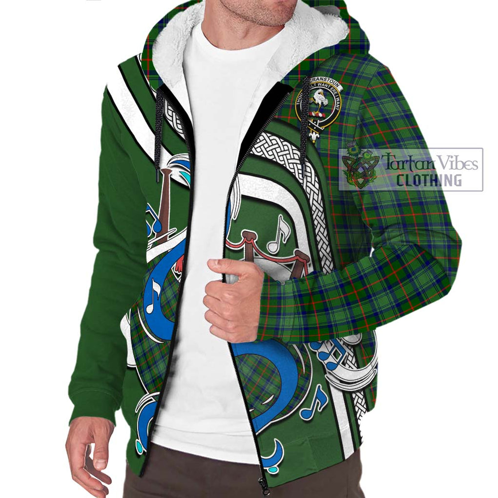 Cranstoun (Cranston) Tartan Sherpa Hoodie with Epic Bagpipe Style Unisex - Tartanvibesclothing Shop