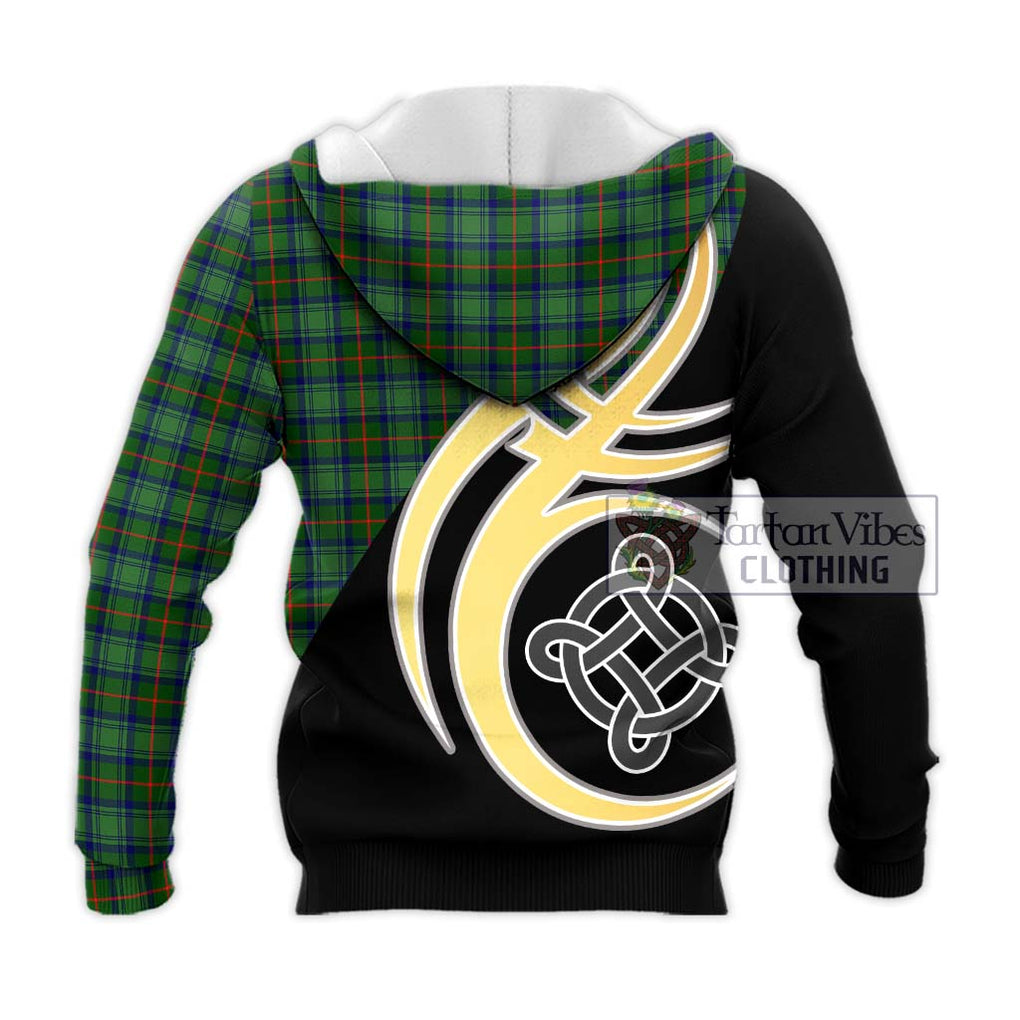 Cranstoun (Cranston) Tartan Knitted Hoodie with Family Crest and Celtic Symbol Style - Tartan Vibes Clothing