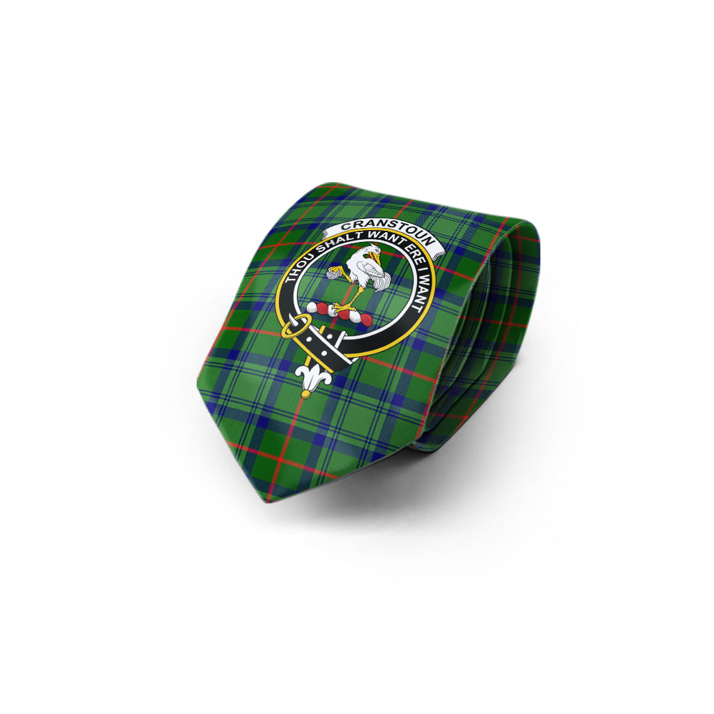 Cranstoun (Cranston) Tartan Classic Necktie with Family Crest - Tartan Vibes Clothing