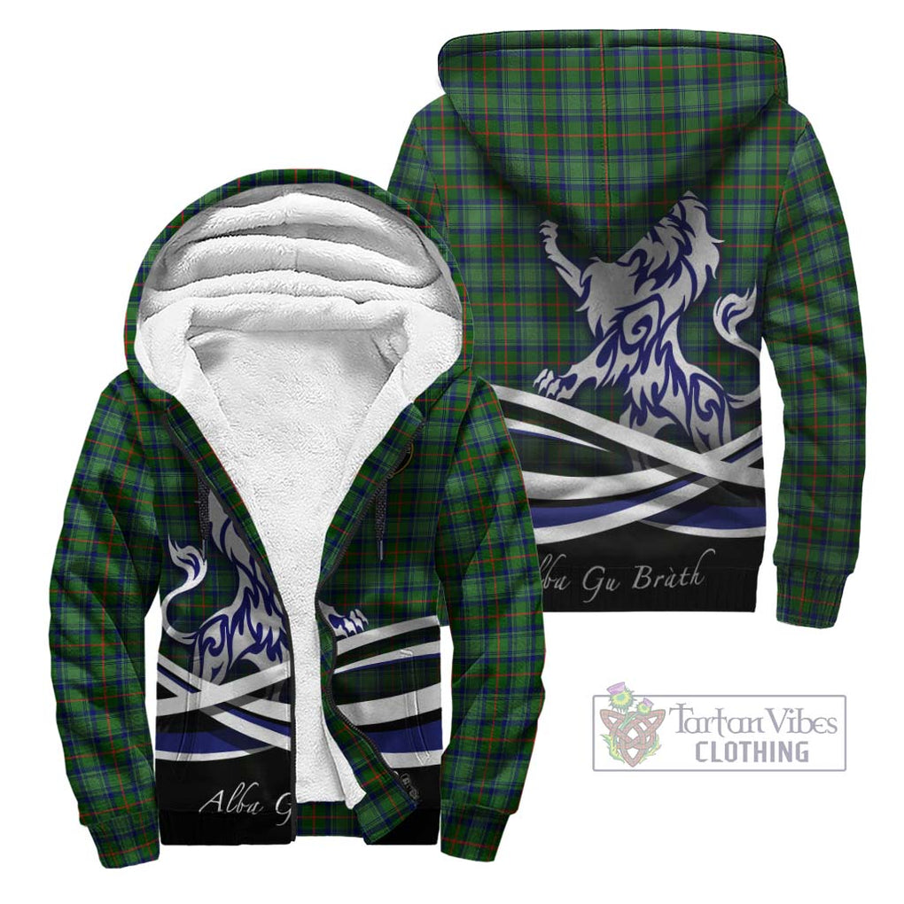 Cranstoun (Cranston) Tartan Sherpa Hoodie with Alba Gu Brath Regal Lion Emblem Unisex - Tartanvibesclothing Shop