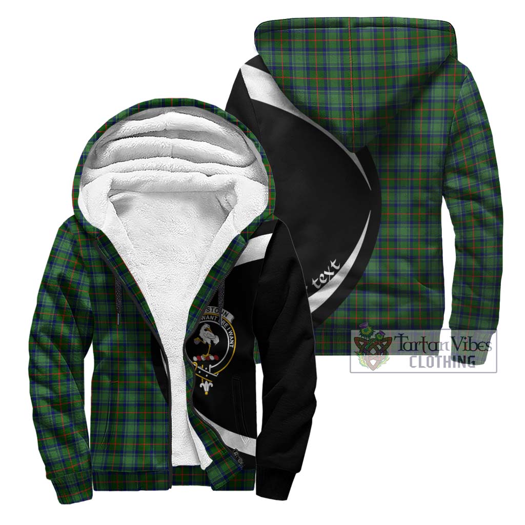 Cranstoun (Cranston) Tartan Sherpa Hoodie with Family Crest Circle Style Unisex - Tartan Vibes Clothing