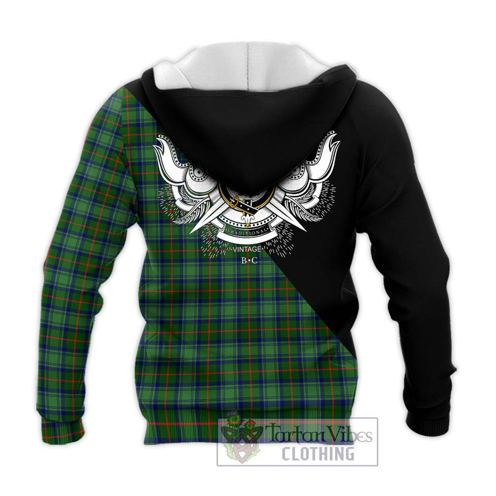 Cranstoun (Cranston) Tartan Knitted Hoodie with Family Crest and Military Logo Style - Tartanvibesclothing Shop