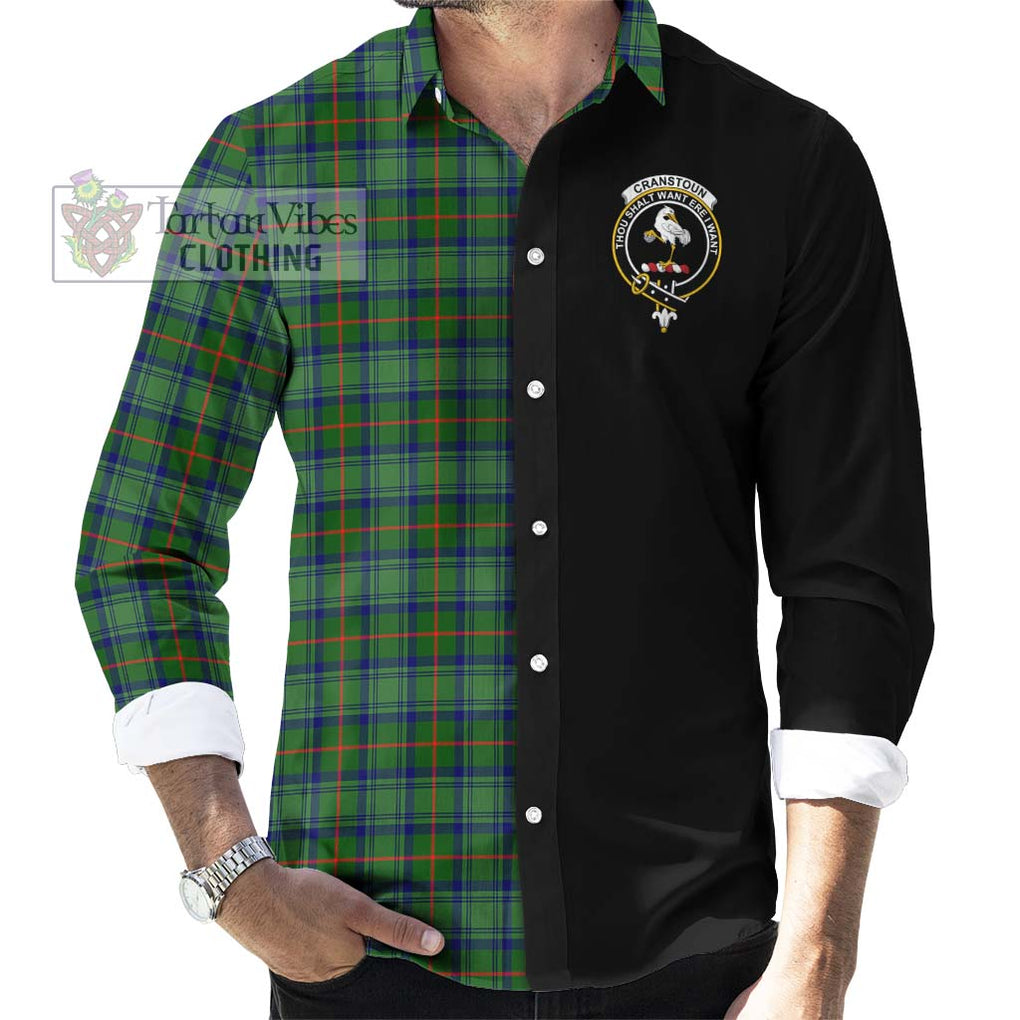 Cranstoun (Cranston) Tartan Long Sleeve Button Shirt with Family Crest and Half Of Me Style - Tartanvibesclothing Shop