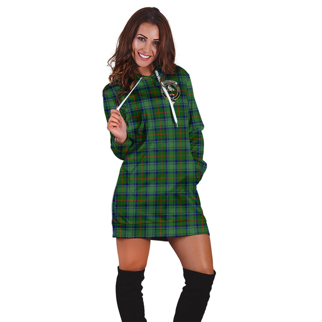 Cranstoun (Cranston) Tartan Hoodie Dress with Family Crest - Tartan Vibes Clothing