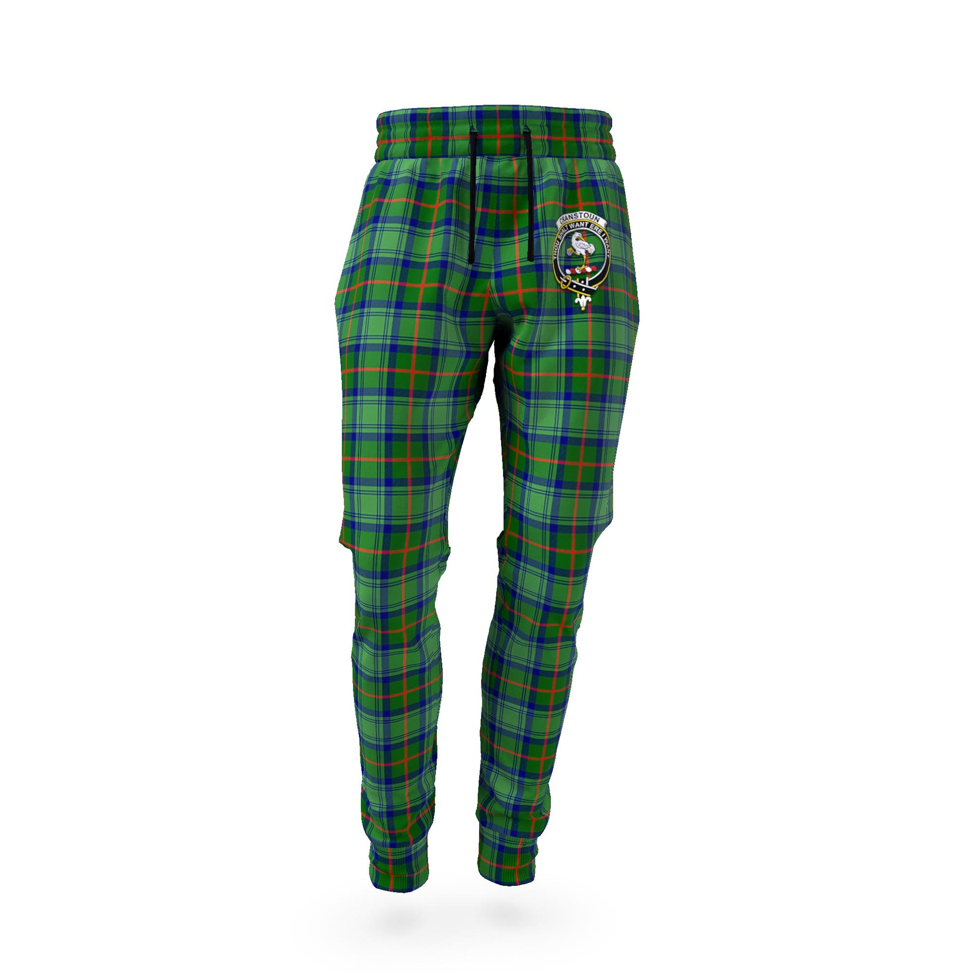 Cranstoun (Cranston) Tartan Joggers Pants with Family Crest - Tartan Vibes Clothing