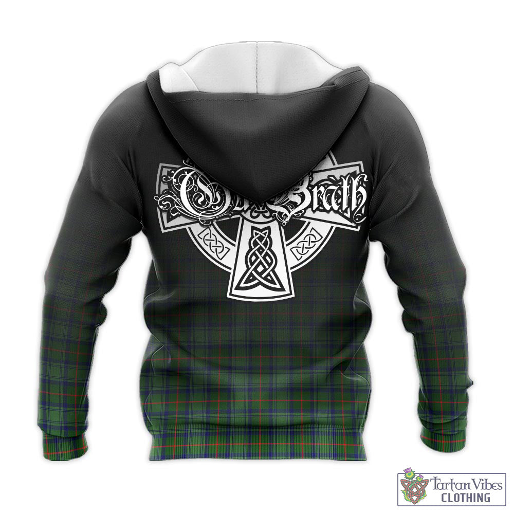 Tartan Vibes Clothing Cranstoun Tartan Knitted Hoodie Featuring Alba Gu Brath Family Crest Celtic Inspired