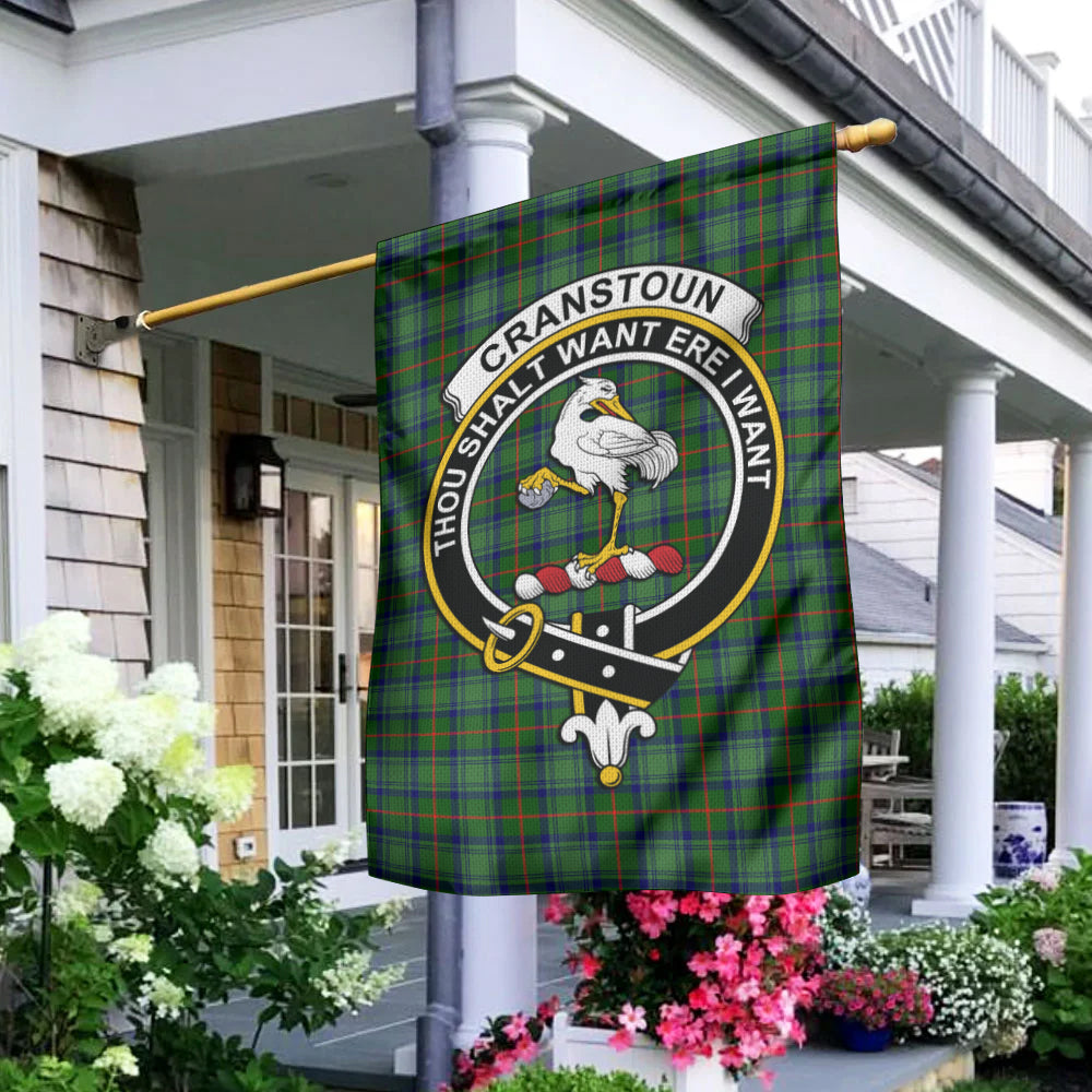 Cranstoun (Cranston) Tartan Flag with Family Crest - Tartan Vibes Clothing