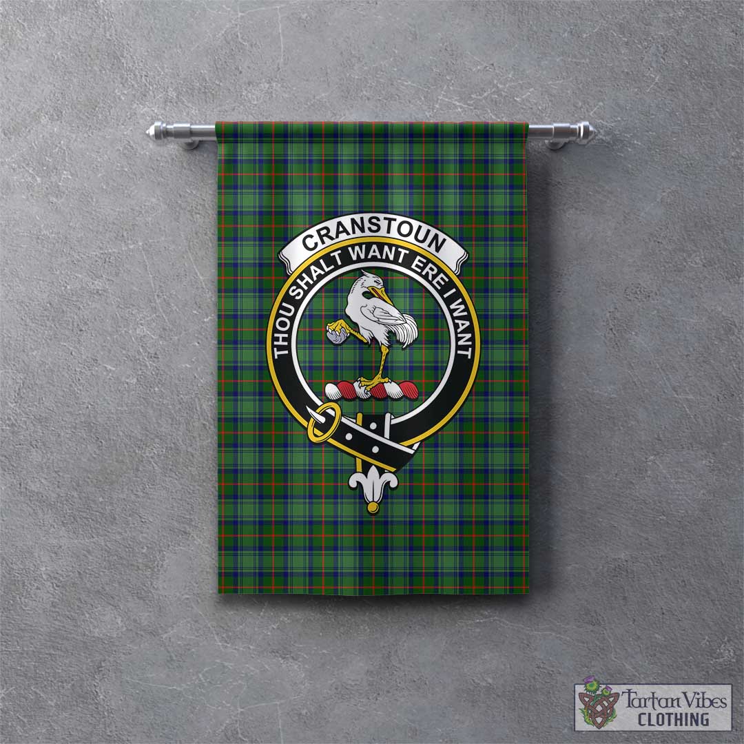 Tartan Vibes Clothing Cranstoun Tartan Gonfalon, Tartan Banner with Family Crest