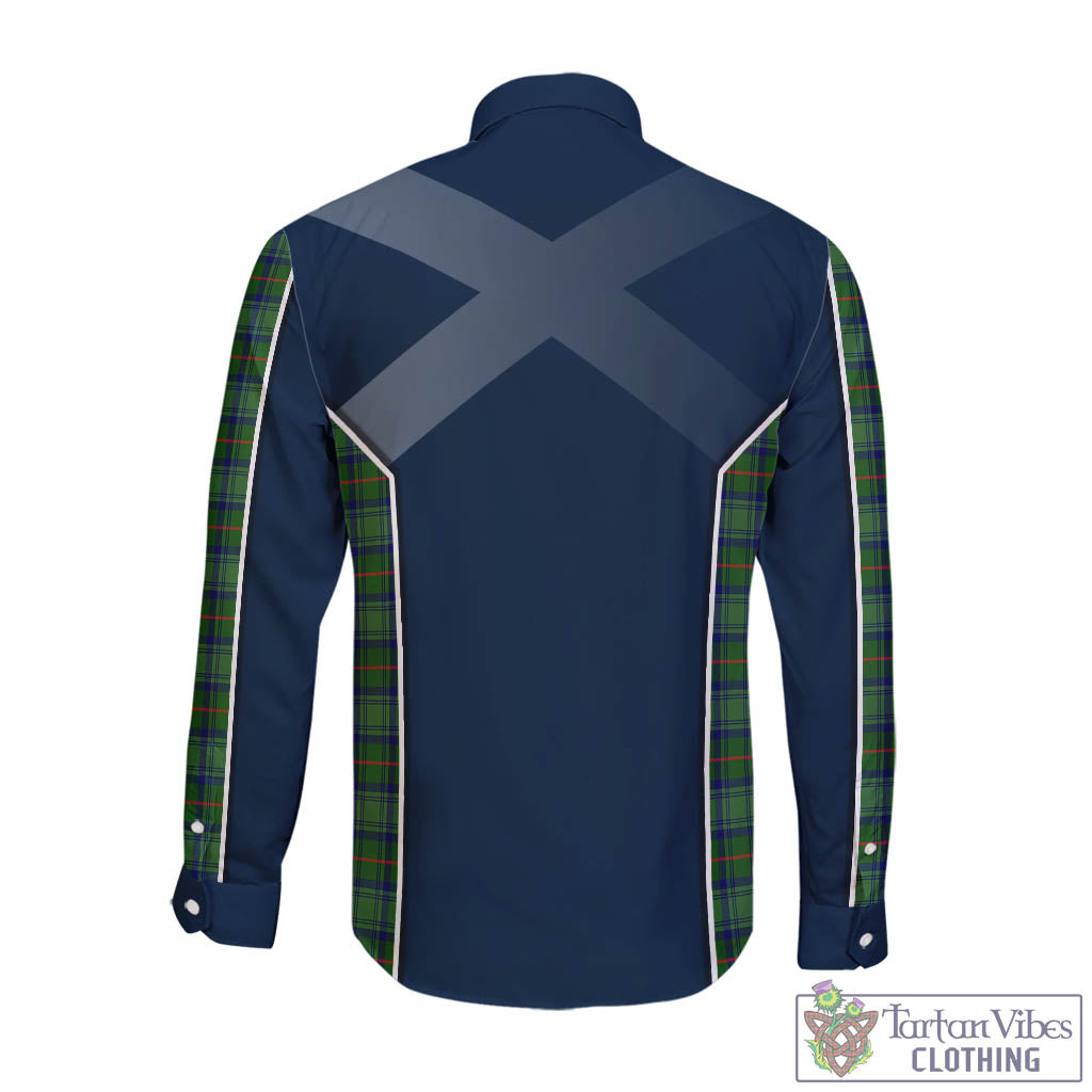 Tartan Vibes Clothing Cranstoun Tartan Long Sleeve Button Up Shirt with Family Crest and Scottish Thistle Vibes Sport Style