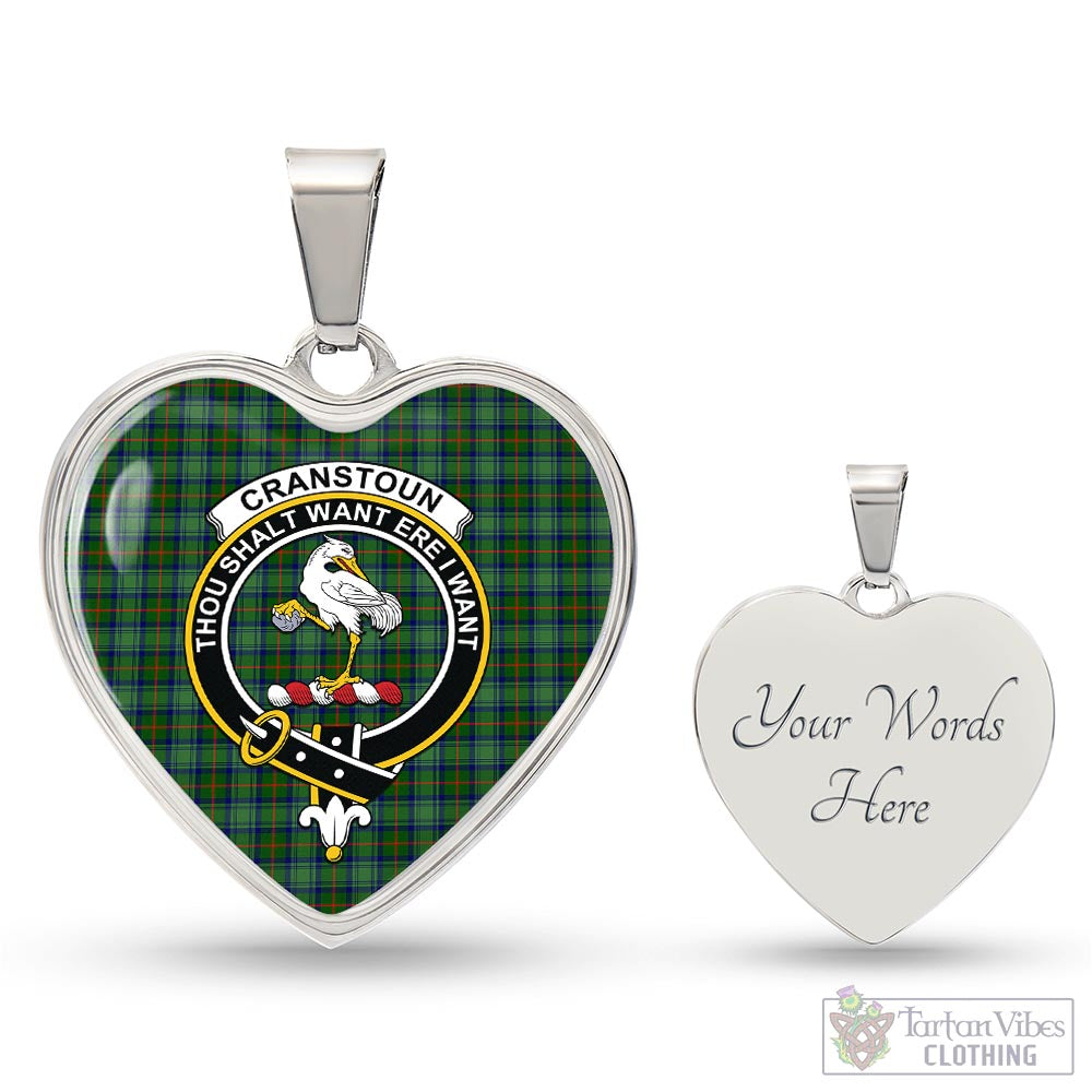 Tartan Vibes Clothing Cranstoun Tartan Heart Necklace with Family Crest