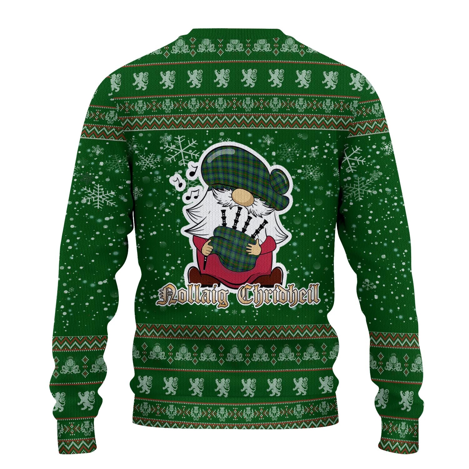 Cranstoun Clan Christmas Family Knitted Sweater with Funny Gnome Playing Bagpipes - Tartanvibesclothing