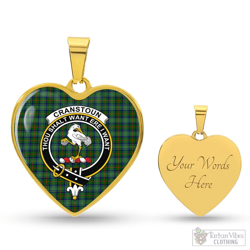 Tartan Vibes Clothing Cranstoun Tartan Heart Necklace with Family Crest