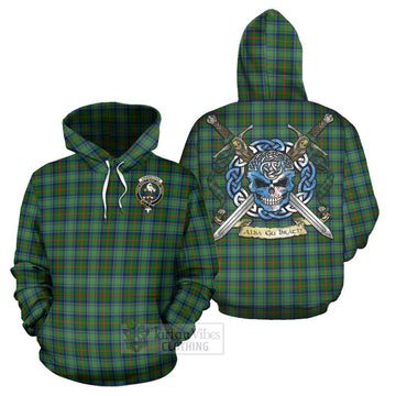 Cranstoun (Cranston) Tartan Hoodie with Family Crest Celtic Skull Style