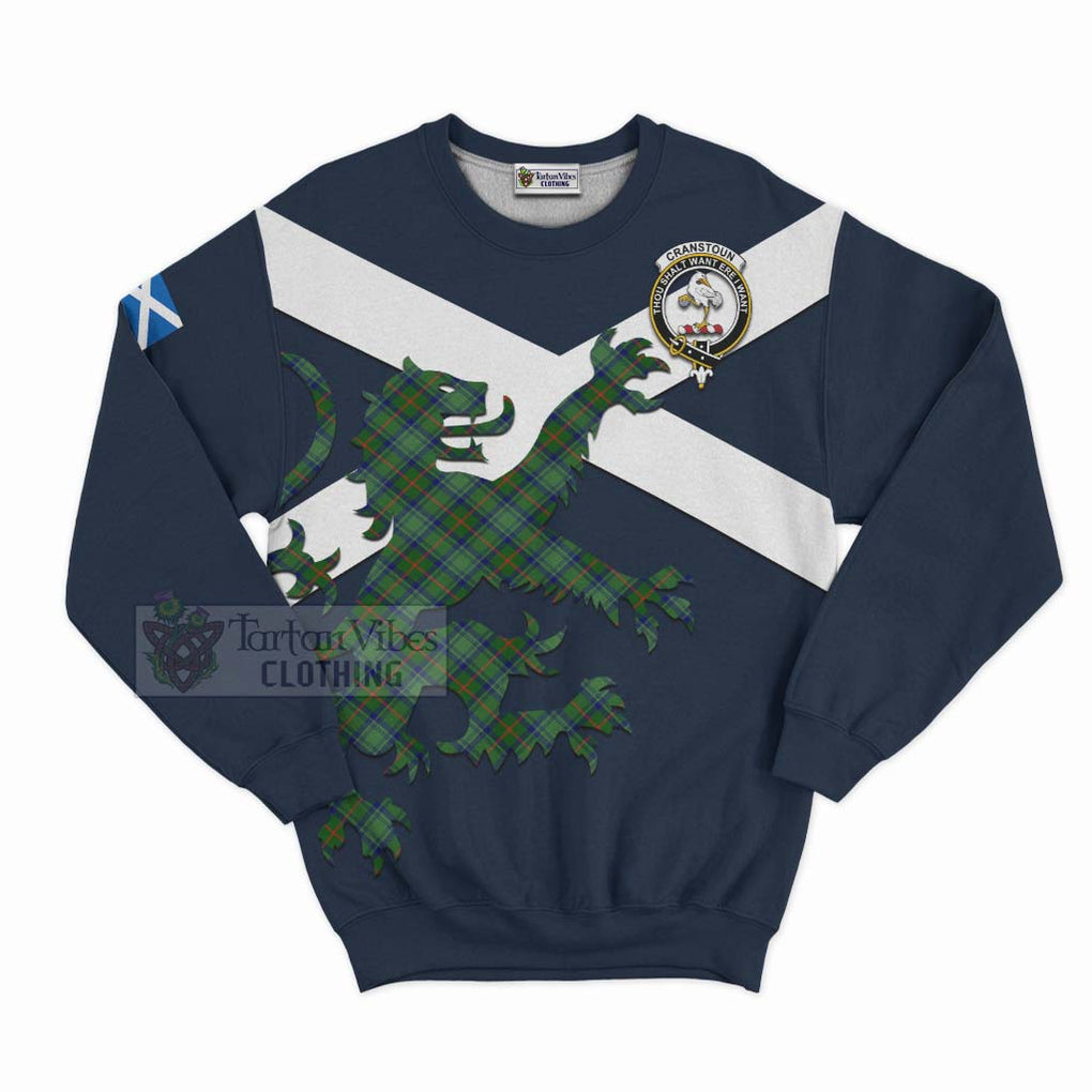 Tartan Vibes Clothing Cranstoun (Cranston) Tartan Lion Rampant Sweatshirt – Proudly Display Your Heritage with Alba Gu Brath and Clan Name