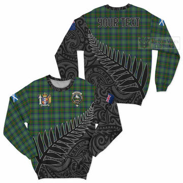 Cranstoun (Cranston) Crest Tartan Sweatshirt with New Zealand Silver Fern Half Style