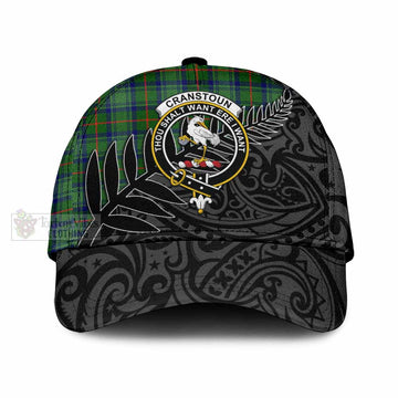 Cranstoun (Cranston) Crest Tartan Classic Cap with New Zealand Silver Fern Half Style