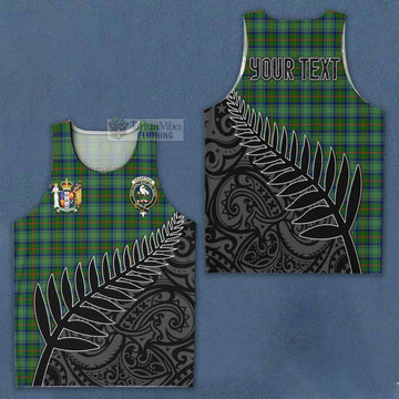 Cranstoun (Cranston) Crest Tartan Men's Tank Top with New Zealand Silver Fern Half Style