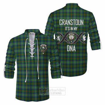 Cranstoun (Cranston) Tartan Ghillie Kilt Shirt with Family Crest DNA In Me Style