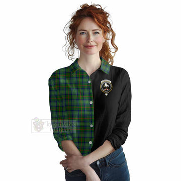 Cranstoun (Cranston) Tartan Women's Casual Shirt with Family Crest and Half Of Me Style