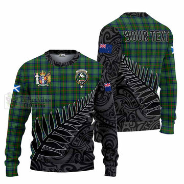 Cranstoun (Cranston) Crest Tartan Knitted Sweater with New Zealand Silver Fern Half Style