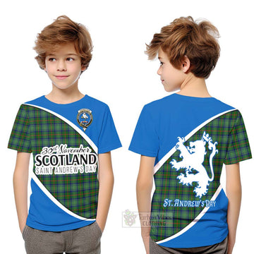 Cranstoun (Cranston) Family Crest Tartan Kid T-Shirt Celebrate Saint Andrew's Day in Style