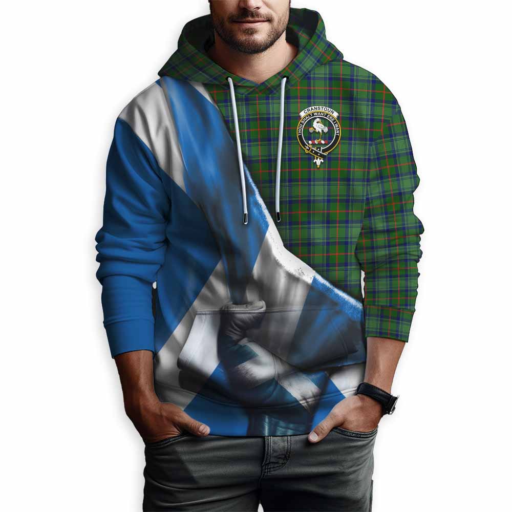 Tartan Vibes Clothing Cranstoun (Cranston) Tartan Hoodie with Family Crest Scotland Patriotic Style