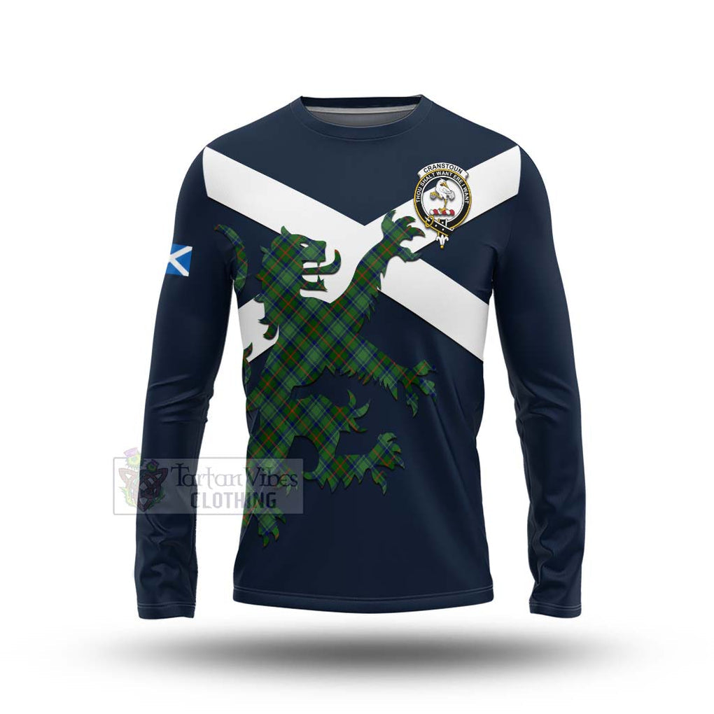 Tartan Vibes Clothing Cranstoun (Cranston) Tartan Lion Rampant Long Sleeve T-Shirt – Proudly Display Your Heritage with Alba Gu Brath and Clan Name